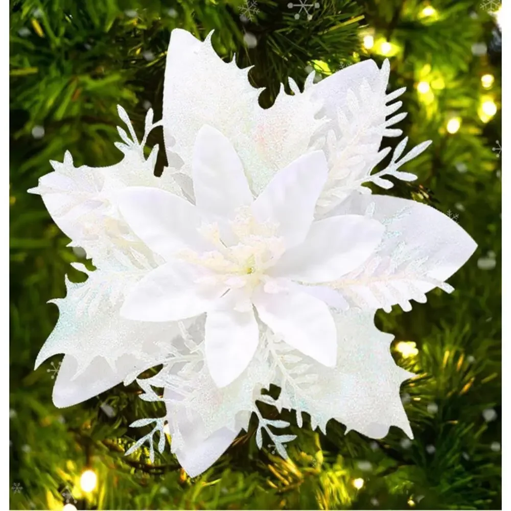 Beferr Artificial Poinsettia Christmas Tree Decorations 3 sets 54-Pieces Total